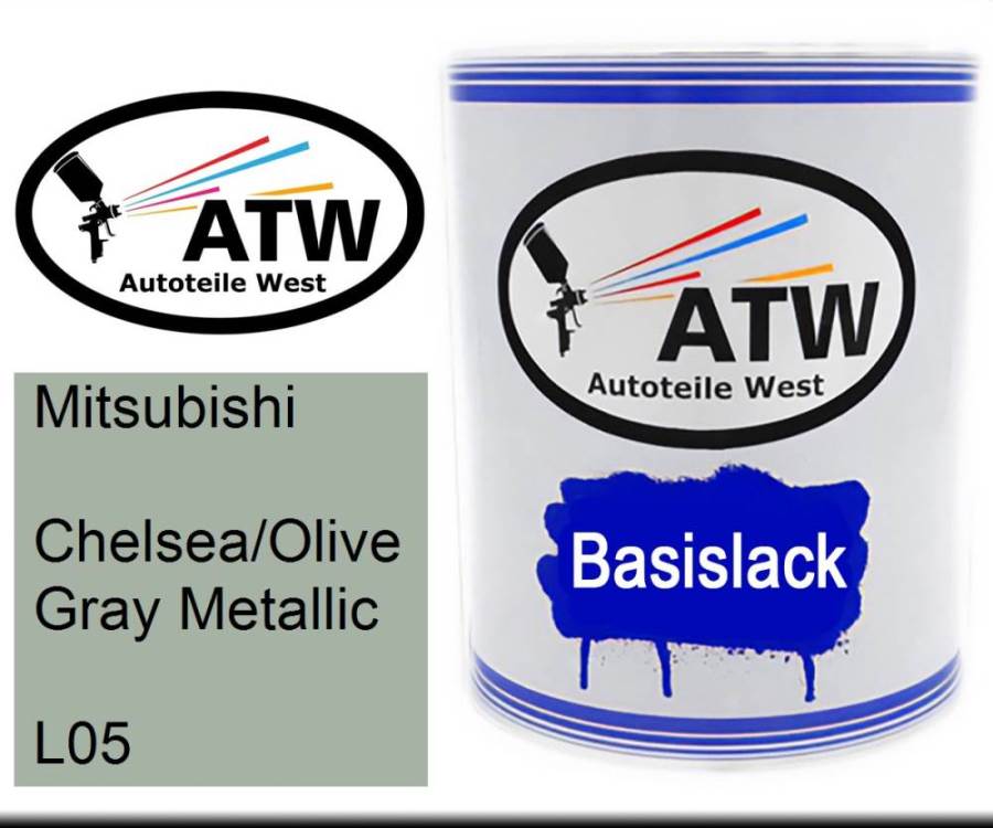 Mitsubishi, Chelsea/Olive Gray Metallic, L05: 1L Lackdose, von ATW Autoteile West.